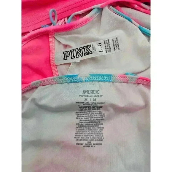 Victoria's Secret Pink Women's Size M/L Pink and Blue Fringe Star Bikini - Picture 4 of 7